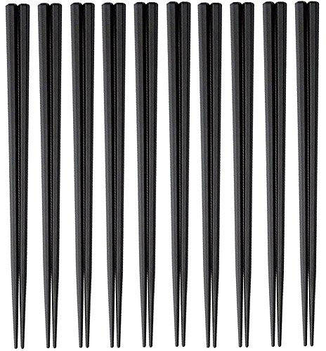 Daikoku Industrial SPS Hexagonal Chopsticks 9.1 inches (23 cm), Black, Set of 10, Commercial Use, Reuse, Made in Japan