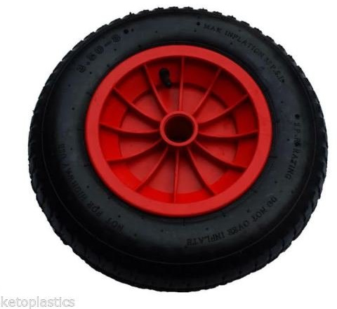 14 REPLACEMENT PNEUMATIC WHEELBARROW WHEEL 3.50/4.00-8 (35MM BORE)