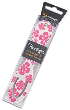 Flexilight Leselicht (Pink Flowers) - weiß - 2 in 1 Leselampe & Lesezeichen - LED Leselicht - Geschenk für Leser, Buchliebhaber - Deutsche Ausgabe: Extra hell und super-flexibel