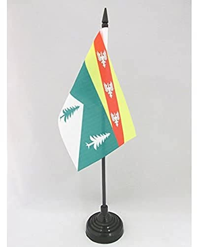 AZ FLAG Drapeau de Table Vosges 15x10 cm Polyester 100D Socle Plastique | Usage intérieur Drapeau de bureau français finition cousue et bords renforcés avec mât en plastique et socle en plastique