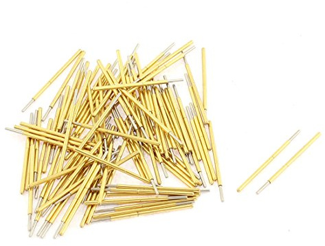 sourcing map 100Pcs P50J 16mm Länge kugelförmig Spitze Federbelastete Kontaktprüfspitze Stift de
