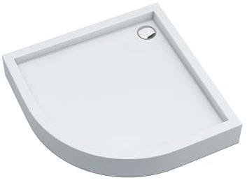 AQUABAD Duschwanne/Duschtasse Elegana mit LeakProtect Technologie Smooth White 90x90cm Viertelkreis