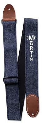 MARTIN Gitarrengurt aus umweltfreundlicher Baumwolle, blau, Denim-Optik (A0077)