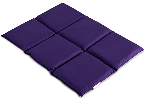 Coussin aux graines de lin 40x30 - Bouillotte sèche - Coussin thermique - Compresse froide (6 compartiments; Design: violet)