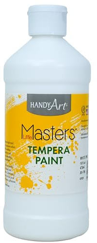 Handy Art Little Masters Tempera Paint, White, 16 oz Bottle, Made in USA