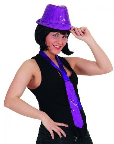 ORLOB Corbata: Corbata, Lila, Lentejuelas