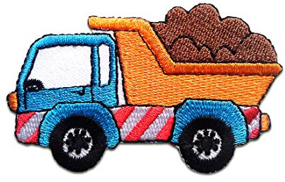 Catch the Patch Lkw Truck Aufnäher zum Aufbügeln 4,6 x 7,4 cm Bügelbild für Kinder mit Bauernhof Baustelle Action Spielspaß, Bügelpatch Patches Bügelflicken Kindergeburtstag