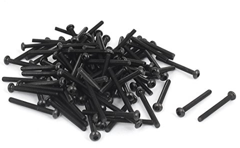 sourcing map 100 Stück Linsenkopfschrauben Innensechskant M2x20mm Gewinde 10.9 Legierter Stahl Knopfkopf Hex Buchse Schraube Bolzen