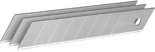 Stanley Abbrechklingen für Cuttermesser 1-11-301 (18 mm, gerade Schneide mit 7 abbrechbaren Segmenten, 0,55 mm Schneidstärke, 110 mm Klingenlänge, 10 Spender á 10 Stück), Silber