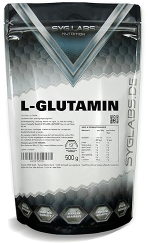 L-Glutamin Pulver 100% rein - 500g Aminosäure Glutamine | ohne Zusatzstoffe - inklusive Messlöffel