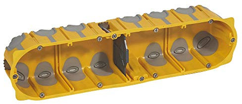 Legrand 080034 Boîte MultiPostes Ecobatibox 4 Postes 8 à 10 Modules, 50mm Profondeur, Lot de 1