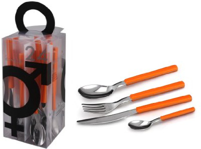 You E Me Sky Articolo YM24SK21 Set Posate Colore Arancio 21 Confezione da 24 Pezzi