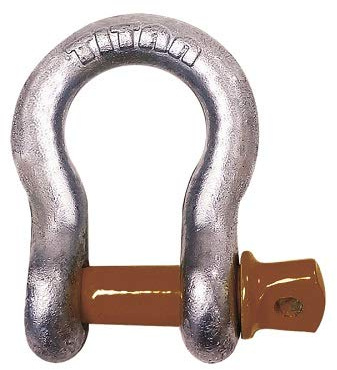 TITAN Grillete de Anclaje Tipo Arco galvanizado en Caliente con Pasador de Tornillo