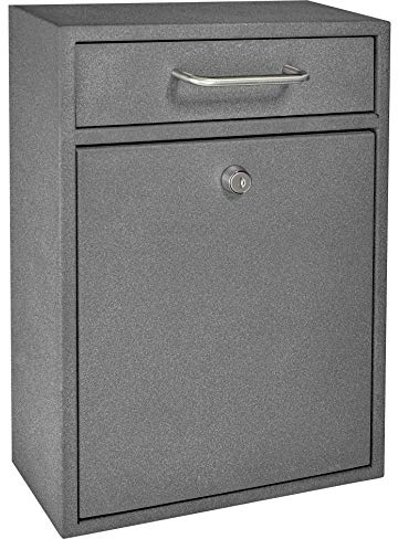 Mail Boss 7415 High Security Steel Locking Mailbox Comment Letter Deposit, Granite Wall Mounted Document Drop Box for Home and Office