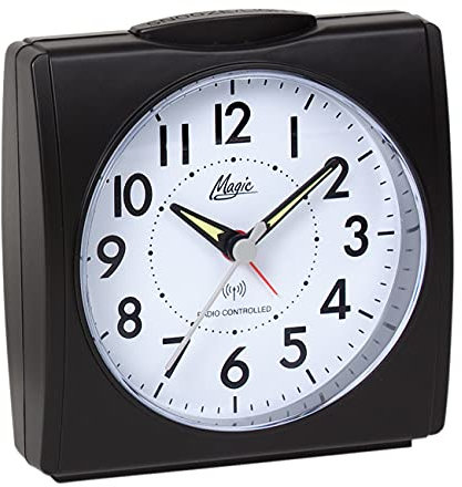 Magic Großer XXL Funkwecker Licht Snooze DCF77 Schwarz Analog - 1895-7