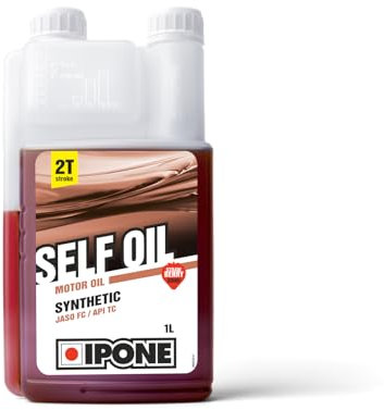 IPONE – Motoröl ZT Self Oil – 1 Liter Dosierkanister – Teilsynthetischer Schmierstoff – Für Zweitaktmotoren - Erdbeere