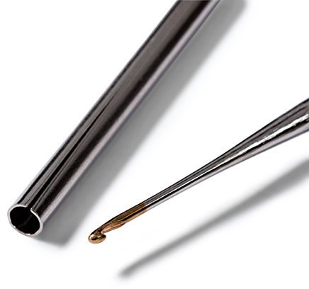 Prym 175623 Häkelnadeln Record Soft-Griff 1,00 mm silberfarbig Garn-Häkelnadel, Stahl, 1 mm