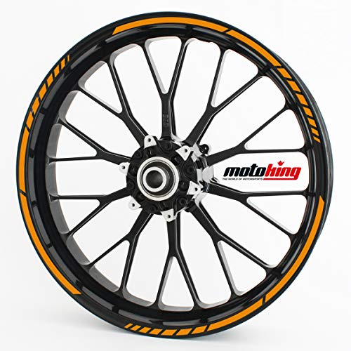 Felgenrandaufkleber GP im GP-Design passend für 17 Zoll und 16 18 19 Felgen für Motorrad, Auto & mehr - Orange