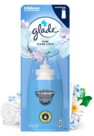 Glade Sense & Spray Nachfüller, Raumduft, Pure Clean Linen, 1er Pack | Nachfüller für Lufterfrischer Gerät, Pure Clean Linen (3x18ml)