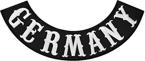 PATCHES XXL Aufnäher GERMANY Backpatch Biker Bottom Rocker Motorcycle Club Weste Kutte Deutschland MC Ranks DIY Aufbügler Motorrad Abzeichen aufbügeln Aufkleber Applikation Kleidung Iron on 340x150mm