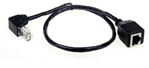 Cablecc um 90 Grad nach unten abgewinkelter Adapter für Netzwerk-Verlängerungskabel, 8P8C, FTP, STP, UTP, Kategorie-5e-Stecker auf Buchse, für LAN, Ethernet, Netzwerk, 50 cm
