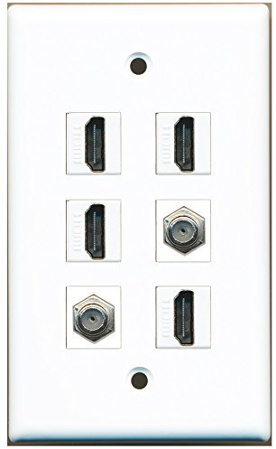 RiteAV - 4 HDMI 2 porte cavo coassiale TV - tipo F