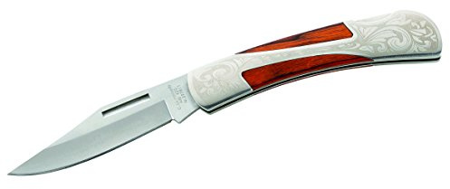 Herbertz Taschenmesser, AISI 420, Edelstahlbeschläge mit Lasergravur, Pakkaholz-Einlagen