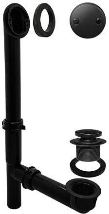 Westbrass 593144-62 Tubular Tip Toe Bath Drain Assy, Matte Black