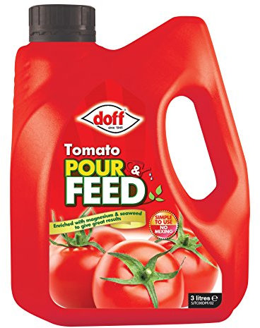 Doff Tomato Pour & Feed – 3L Fast-Acting Vegetable Plant Food for Healthy Growth of Tomatoes, Vegetables & Flowers – Seaweed Enriched Tomato Feed – Encourages Root Development