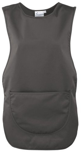Premier Damen Arbeitsschürze mit Tasche (Large) (Dunkelgrau)