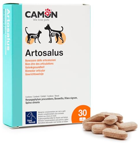 CAMON - Artosalus, Alimento Complementare per Cani e Gatti, 1000mg | 30 Compresse, Supporto per Articolazioni e Osteoartrite
