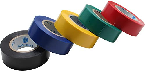 InLine 43039 Isolierband, 5er Pack. div. Farben, 18mm, 9m