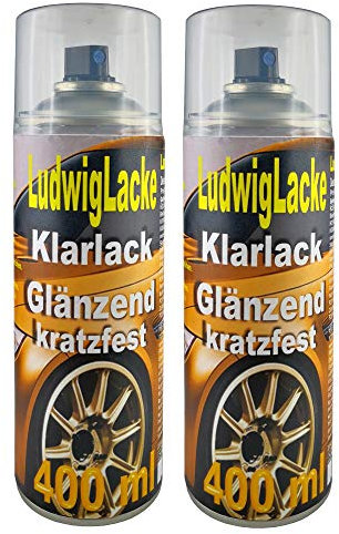 LudwigLacke 2 Spraydosen Klarlack glänzend Autolack 400ml