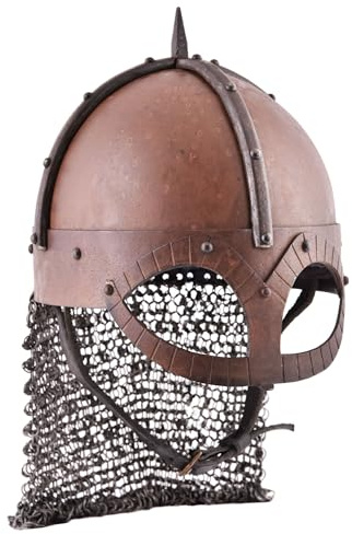Ulfberth Der Gjermundbu Helm, vernietete Brünne, 2 mm Stahl, Schaukampf | Authentische Helm Replik 10. Jh., mit Polsterinlay, für Reenactment, LARP, Historische Darstellungen & Fantasy Cosplay