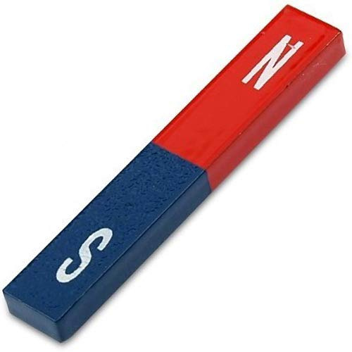 Educational Bar Block Magnet Rectangular 70 x 15 x 10mm, red-Blue, 400°C - Power AlNiCo Magnets for Experiments, Science & Education