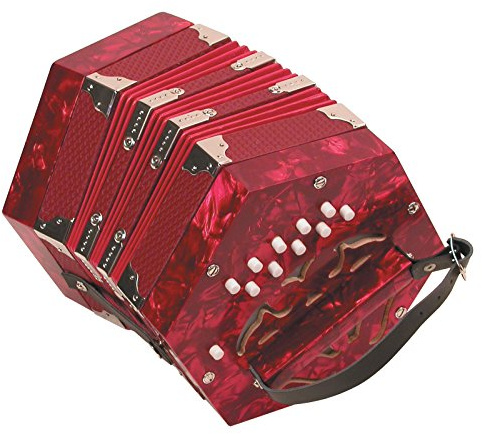 Trinity College AP-20 Diatonische Anglo Ziehharmonika, 20 Tasten, Rot