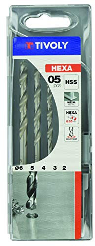 Tivoly 11434370001 Coffret de 5 Forets métaux HSS hexagonaux