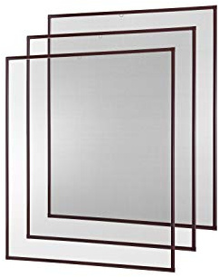 empasa Insektenschutz Fliegengitter Fenster Alurahmen Basic | Farbe: braun, Größe: 120 x 140 cm, 3er SET