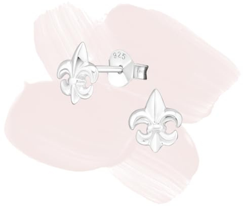 Laimons Damen-Ohrstecker Lilie fleur de lis glanz Sterling Silber 925