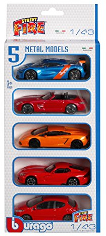 Bburago 30007 Street Fire Anther License förpackning med 5 fordon 1/43