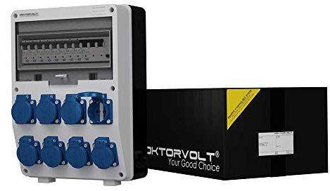 Stromverteiler IP54 TD-S/FI mit 8x230 Mennekes Steckdosen Wandverteiler Steckdosenverteiler Baustromverteiler Doktorvolt