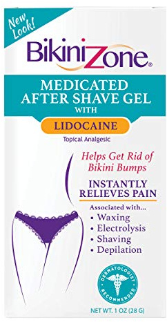 Bikini Zone Medicated After Shave Gel Lidocaine Razor Bump Relief, 1 Oz, 1 Pack