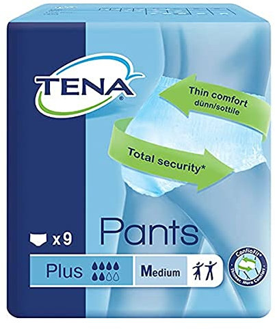 Tena Absorbent Pants Plus, Medium, 9 each