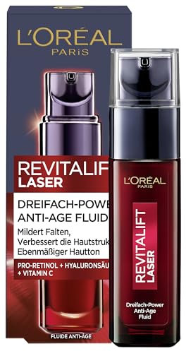 L'Oréal Paris Serum, Revitalift Laser X3, Anti-Aging Gesichtspflege mit 3-fach Wirkung, Mit Hyaluronsäure, 30 ml