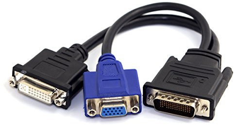 Cablecc DMS-59 Stecker zu DVI 24 + 5 Buchse und Splitter-Verlängerung mit VGA RG-Buchse, 15-polig, 15 cm