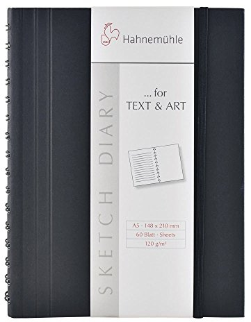 Hahnemühle 10628753 Skizzenbuch A6 schwarz 5 Stück