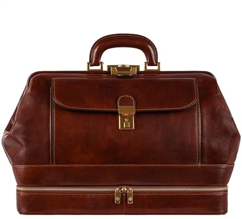 Time Resistance Arzttasche Leder - Arztkoffer - Doktortasche - Aus 100% Leder - Aktentasche für Ärzte - Businesstasche