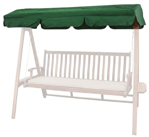 Garden Market Place 2 Seater Garden Swing Seat Replacement Canopy, Green Shower-Proof and Fade-Resistant Polyester, Strengthened Corners, 142 x 120 cm