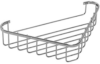 Croydex Stainless Steel Corner Shower Caddy - Corner Shower Shelf with Durable Chrome Plated Finish, Easy to Install Shower Basket, Rust Resistant, All Fixings Included