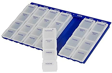 Tablettenbox/Dosierer für 1 Woche, pro Tag 4 große Fächer